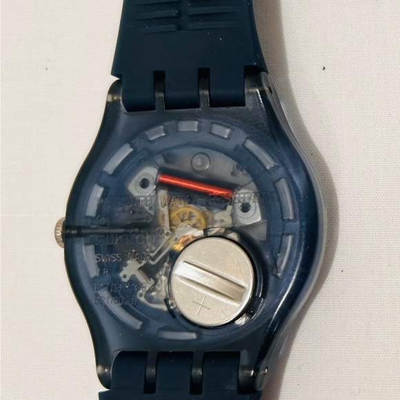 Swatch Neon Green Rebel Watch SR1130SW Silicone Band Blue Unisex - Picture 5 of 6